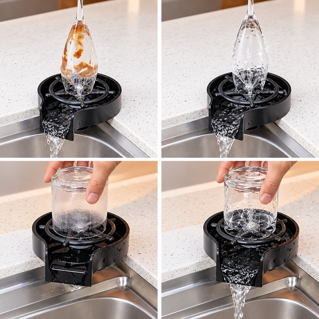 Glass Rinser for Kitchen Sink Automatic Cup Washer