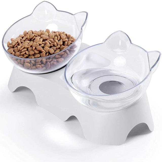 Double Pet Bowl with Automatic Water Dispenser