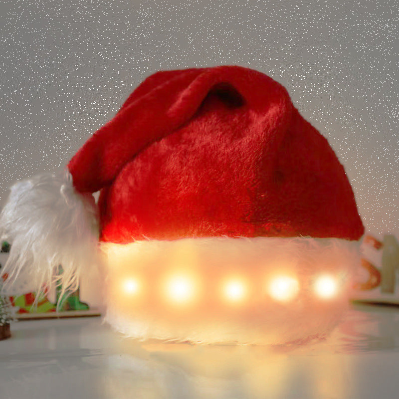 Christmas Hat LED Light Plush Children&