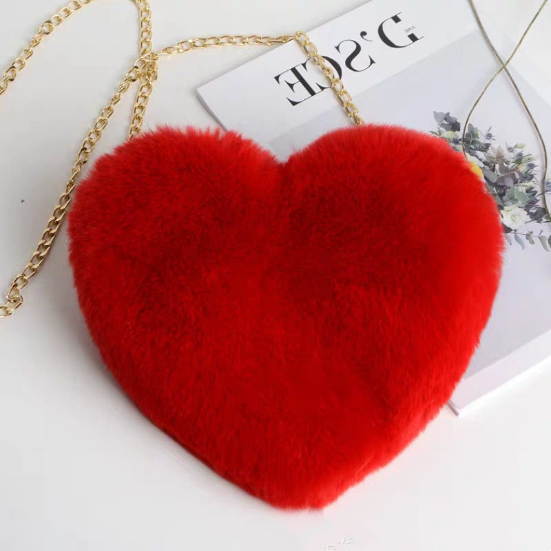 Love Bags For Women Plush Chain Shoulder Bags Valentine&