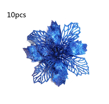 Glitter Artifical Christmas Flowers Christmas Tree Decorations For Home Fake Flowers Xmas Ornaments New Year Decor