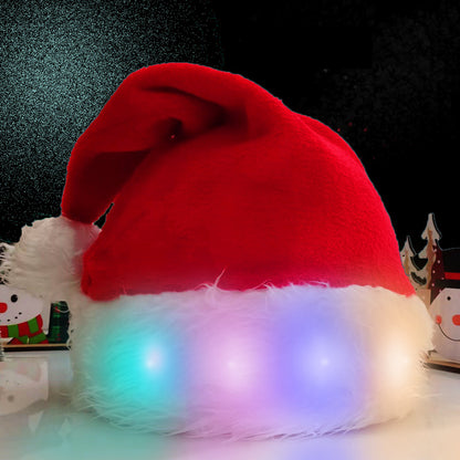 Christmas Hat LED Light Plush Children&