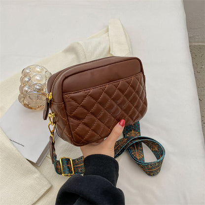 Light Luxury Lingge Broadband Crossbody Bag