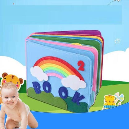 Felt Busy Board Children 3D Three-dimension Educational Learning Non-Woven Rainbow Early Education Story Book