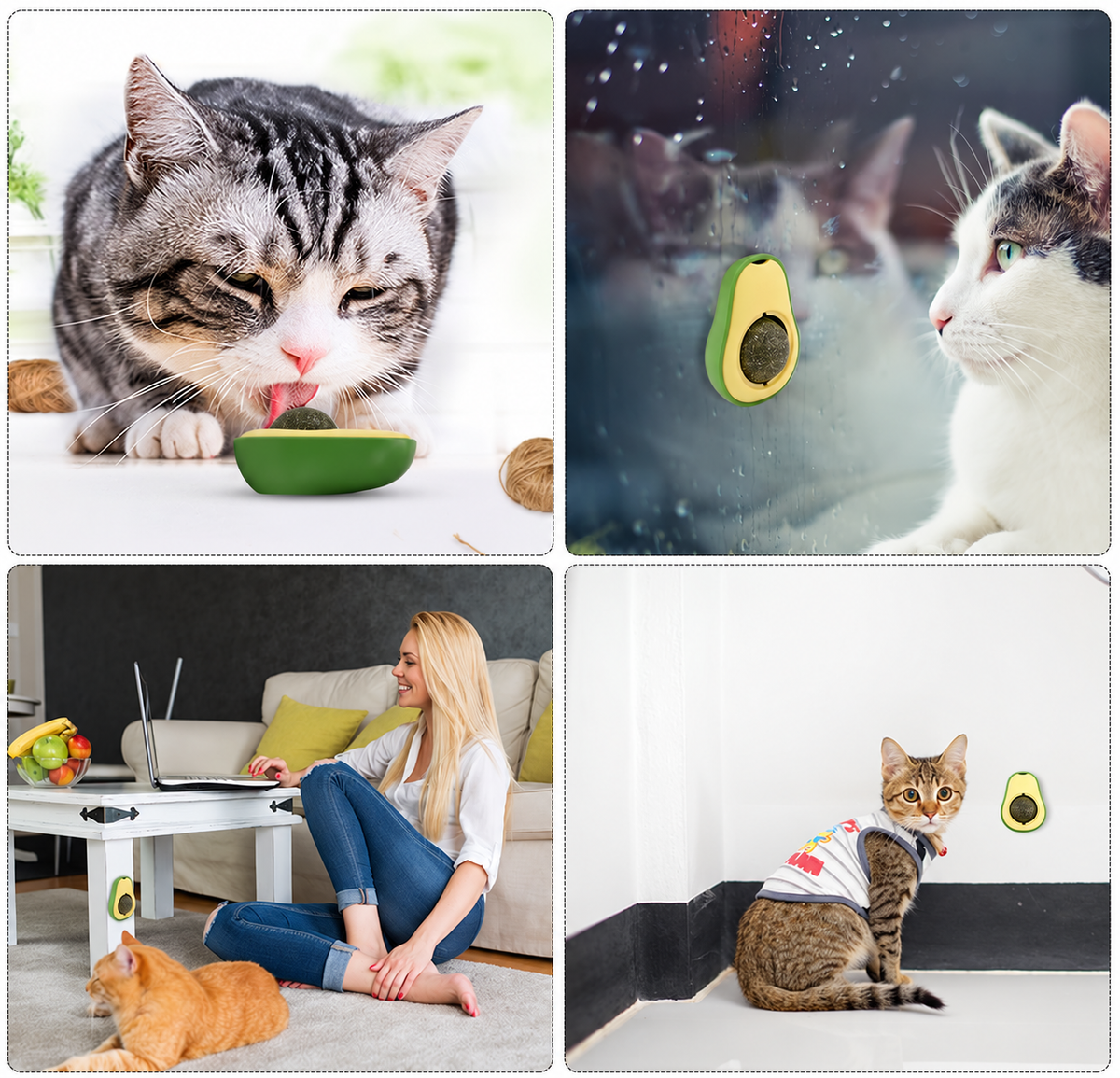 Avocado Catnip &amp; Gall Fruit Ball Toy for Cats