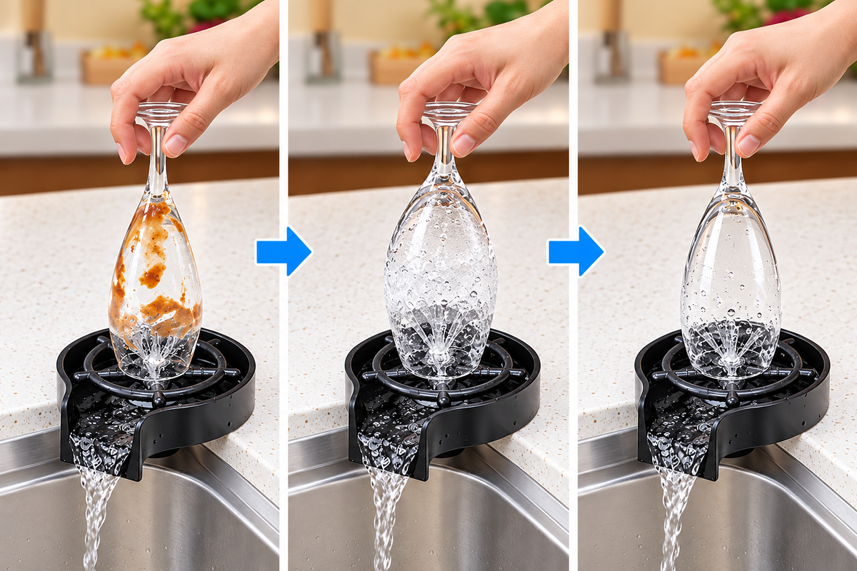 Glass Rinser for Kitchen Sink Automatic Cup Washer