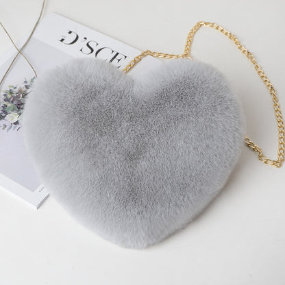 Love Bags For Women Plush Chain Shoulder Bags Valentine&