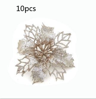 Glitter Artifical Christmas Flowers Christmas Tree Decorations For Home Fake Flowers Xmas Ornaments New Year Decor