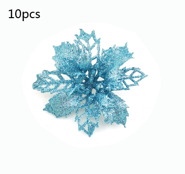 Glitter Artifical Christmas Flowers Christmas Tree Decorations For Home Fake Flowers Xmas Ornaments New Year Decor