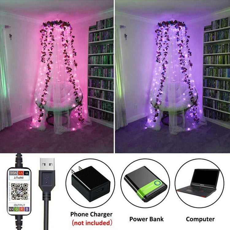 APP Light String Mobile Phone Bluetooth USB Copper Wire Music Decorative Lantern