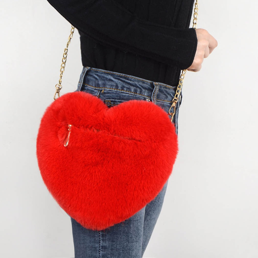 Love Bags For Women Plush Chain Shoulder Bags Valentine&