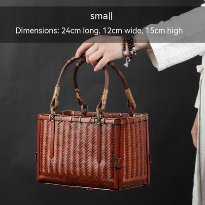 Vintage Japanese Bamboo Woven Handbag