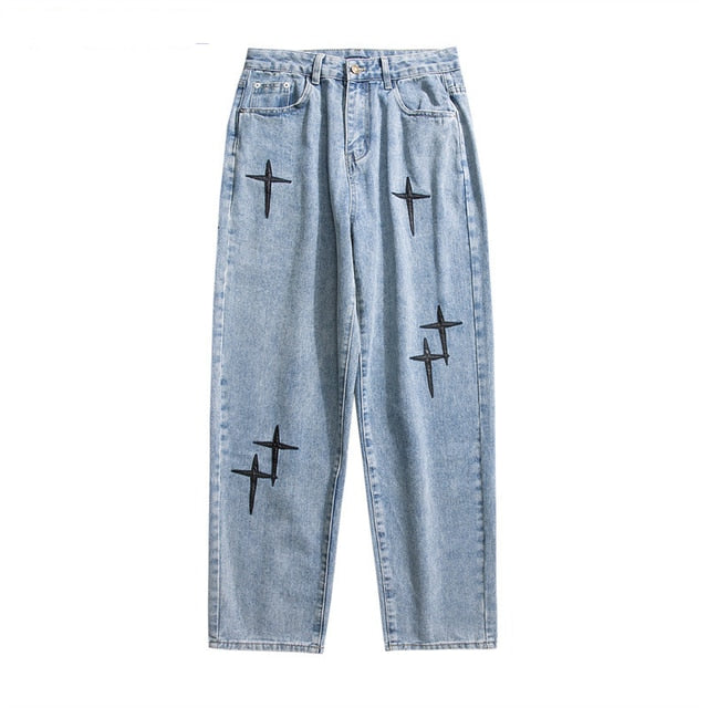 Embroidered Jeans Men&