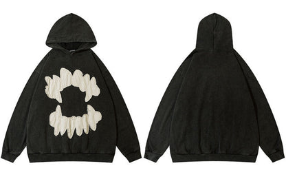 Ripped Teeth Patch Hoodies