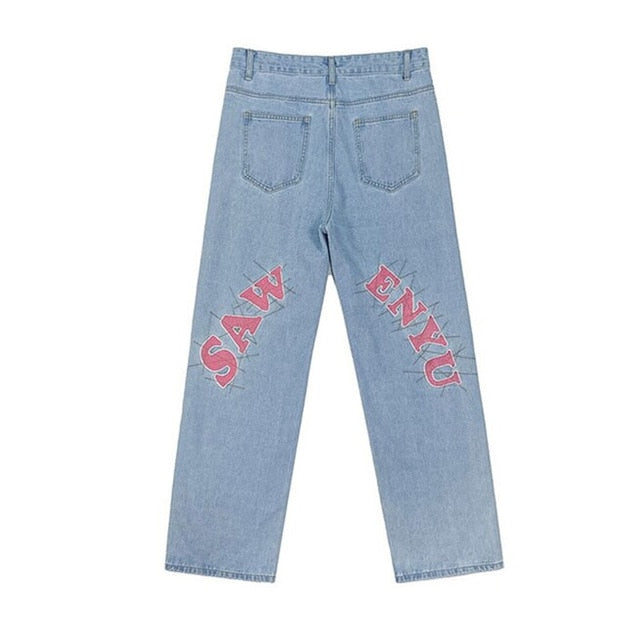 Embroidered Jeans Men&