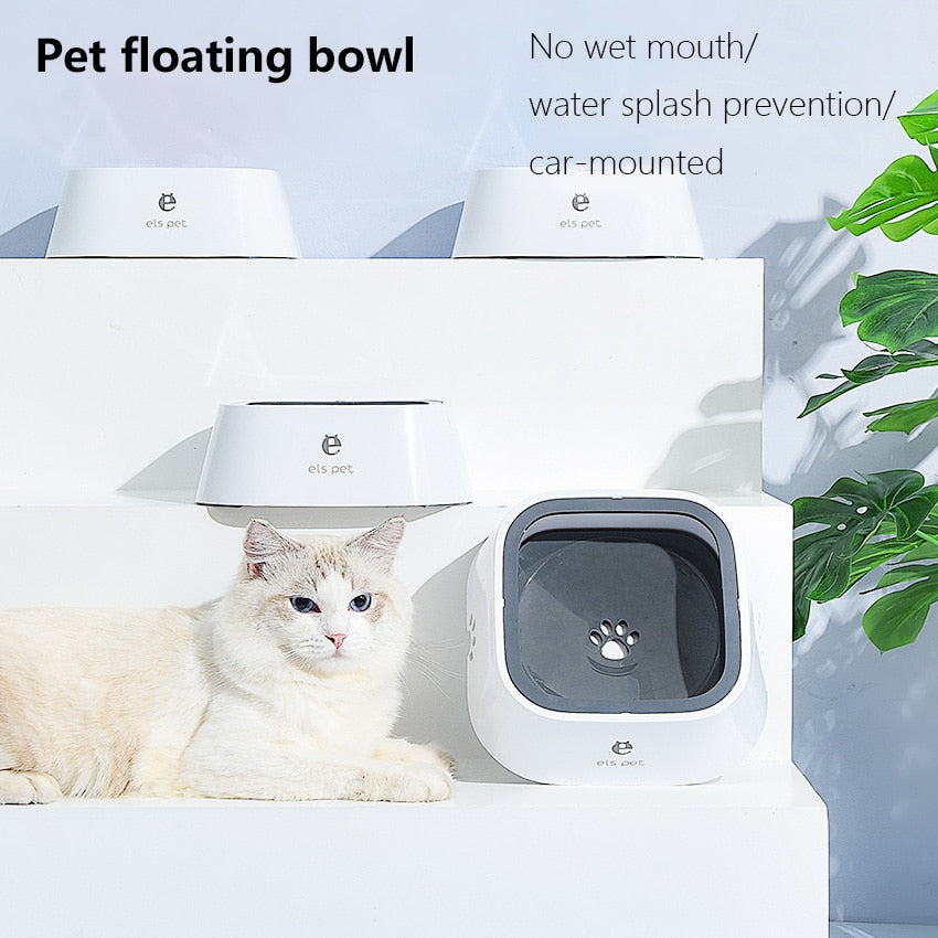 Dog Drinking Water Bowl 1.5L Floating Non-Wetting Mouth Cat Bowl Without Spill Drinking Water Dispenser ABS Plastic Dog Bowl