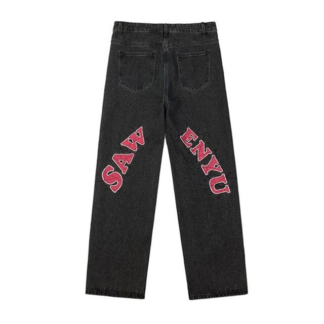 Embroidered Jeans Men&